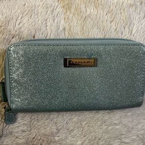 Tahari Blue Wallets with Structured Design and Metallic Accents